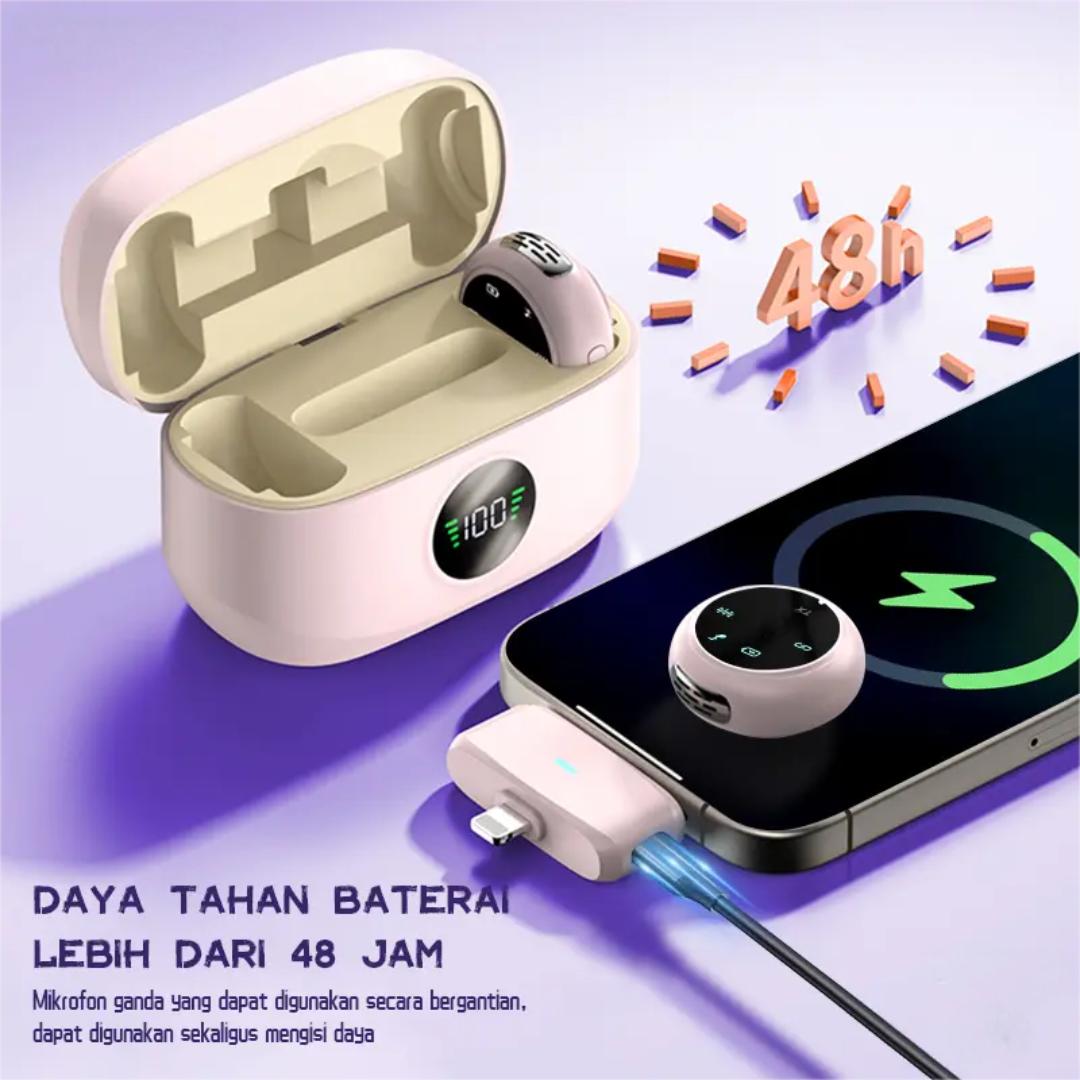P11 PRO Wireless Microphone 2-In-1 Magnetic Clip On Mic Wireless Lavalier Mikrofon HP Plug & Play Lavalier Mikrofon 2.4GHz Ultrakompak Wireless Microphone Dan Charging Case Mic Wireless for Youtuber Vlog Tiktok Live Streaming mik  kecil jepit di baju