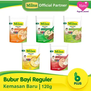 Milna Bubur Bayi Regular 6-12 Bulan Makanan Pendamping ASI MPASI 120g dengan Aneka Rasa Bunda bubur  milna