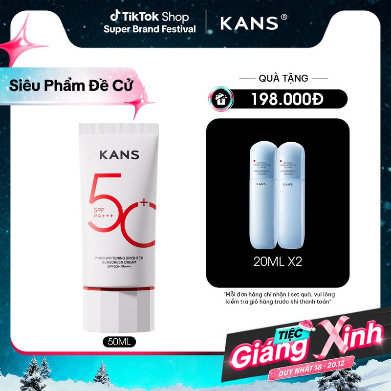  Kem chống nắng dưỡng sáng da SPF 50+ PA+++ KANS Whitening Brighten Sunscreen Cream 50ml 