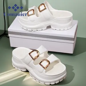 Comanier Sandal Wanita Kekinian Tinggi Sandal Fuji Wanita Wedges Korea Sandal Jelly Wanita