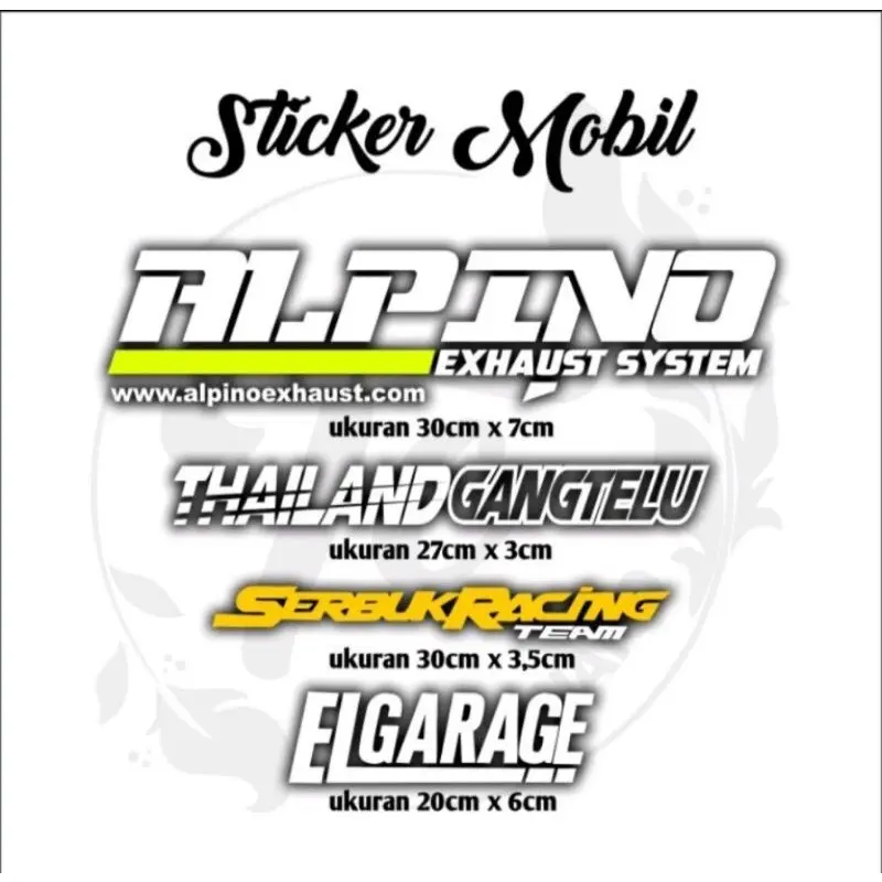 Stiker paket promo racingteam | alpino |thailandgangtelu | serbukracingteam | elgarage