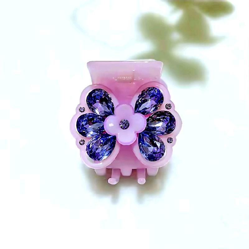  Kẹp tóc càng cua 5 răng nhiều kiểu mêka bóng dẻo đính đá dành cho nữ - Phụ kiện tóc nữ Hoa 