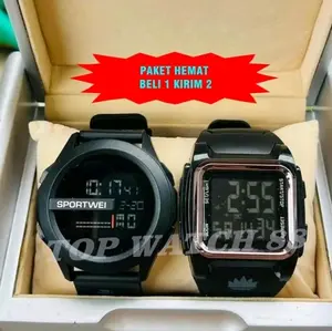 PAKET HEMAT!!!BUY 1 GET 2 JAM TANGAN DIGITAL ANTI AIR FITUR LENGKAP TALI RUBBER cod