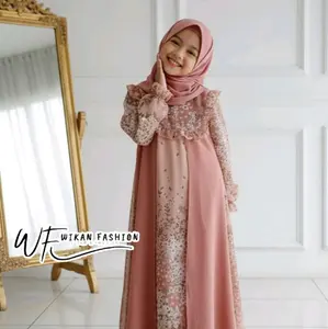Edisi Raya Neyra Gamis Kids Bahan Ceruty Motif Premium model kekinian