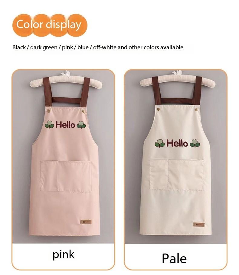 Product Introduction of Solid color modern simple waterproof strap kitchen household waterproof oil apron 8