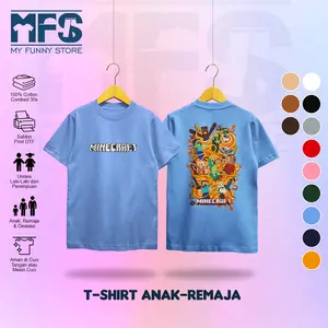 MYFUNNYSTORE - Kaos Anak-Remaja Minecraft | Cotton Combed 30s | Baju Anak Usia 1-17 Tahun Laki-laki dan Perempuan