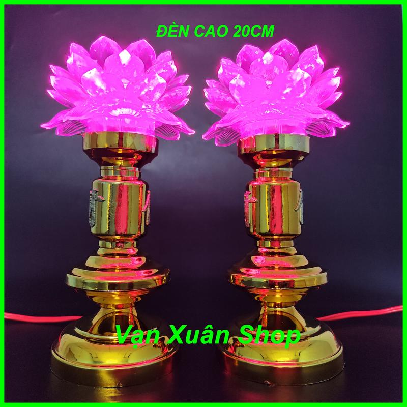 Đèn thờ hoa sen cao cấp đổi màu - Đèn sen trên bàn thờ - đèn thờ gia tiên thờ phật dâng chùa - ĐÈN THỜ Đồ trang trí cao 20cm