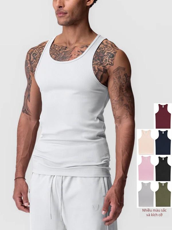 Áo Vest Thể Dục Cho Nam, Trang Phục Mùa Hè, Phong Cách Trẻ Trung Mỹ, Nhanh Khô, Áo Thun Không Tay Chỉ, Độ Đàn Hồi Cao, Thích Hợp Tập Luyện Thể Thao, Cho Nam bodybuilding  vest áo  vest  đá  banh 0