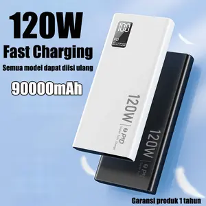 Power Bank 120W Super Fast Charging 90000mAh Dual Output USB & Type-C Display Powerbank Bank Daya Seluler Garansi 1 Tahun Pengisian Cepat Kapasitas Besar