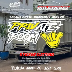 Stiker truk private room cutting variasi kaca pintu bak truk pickup mobil universal bebas request