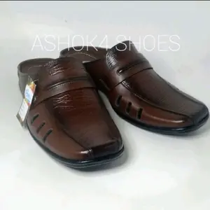 Sepatu Sandal Slop Bustong Kulit Asli WL84 Coklat Selop Pria Dewasa
