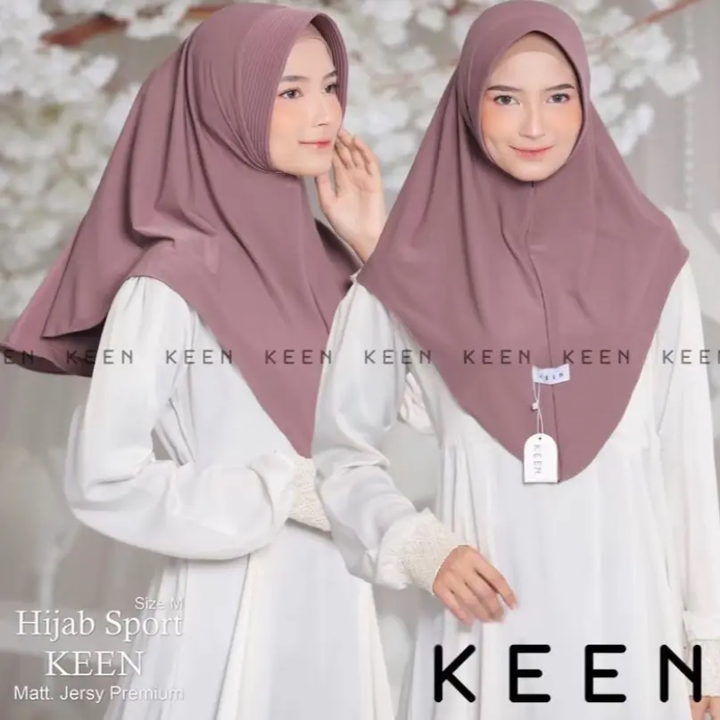 KEEN Hijab Bergo Daily Instan Sport Size M/L Kerudung Panjang Muslim Casual Warna Lengkap Outfit Bagus Murah
