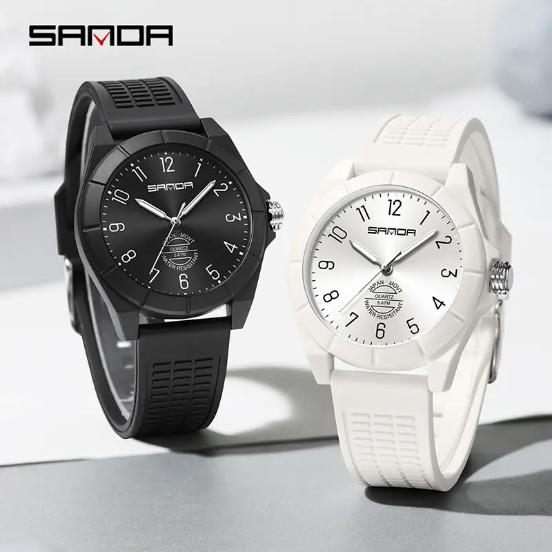 Jam Tangan Wanita Pria Analog Kasual Tahan Air 5 Bar SANDA 6212 1