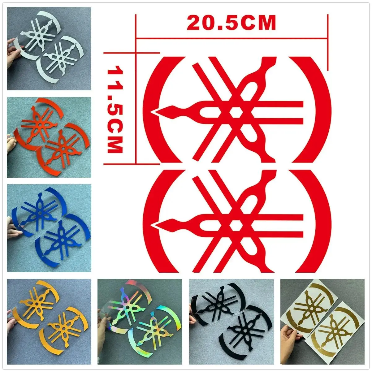 2PCS one pair of Yamaha logo motorcycle modification stickers, decorative reflective stickers