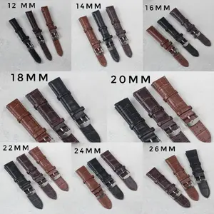 BARU Strap ukuran 12,14,16,18,20,22,24,26 mm tali jam tangan kulit universal tali jam tangan pria dan wanita tali kulit