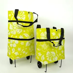 PASTI MURAH tas belanja lipat troly roda motif serbaguna travel bag foldable