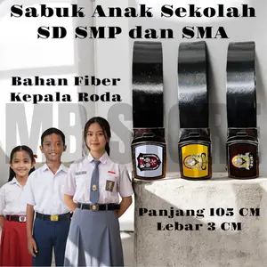 Sabuk Ikat Pinggang Perlengkapan Anak Sekolah SD SMP dan SMA Lakilaki dan Perempuan Bahan Fiber Model Kepala Roda Terbaru