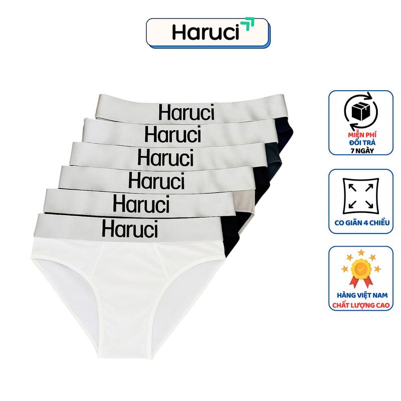 Combo Quần sịp nam HARUCI cạp bạc quần lót nam co giãn 4 chiều quần sịp chéo màu đen trắng xám xanh