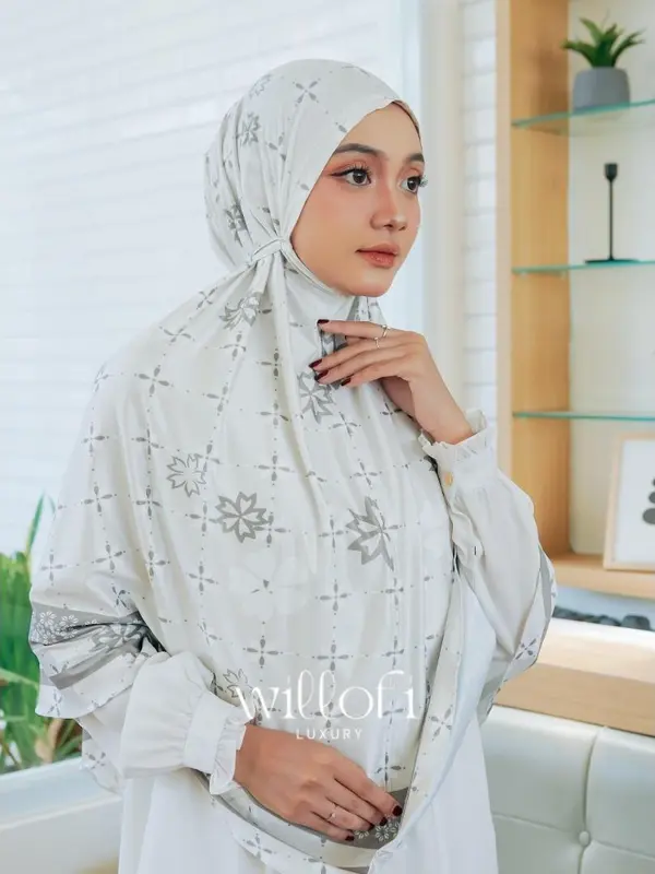 [Gratis Scrunchie & Baby Gold] Willofi - Hijab Instan Bergo Tali Non Pad Jumbo Motif Alamanda Khimar Simple Muslim Dewasa 6
