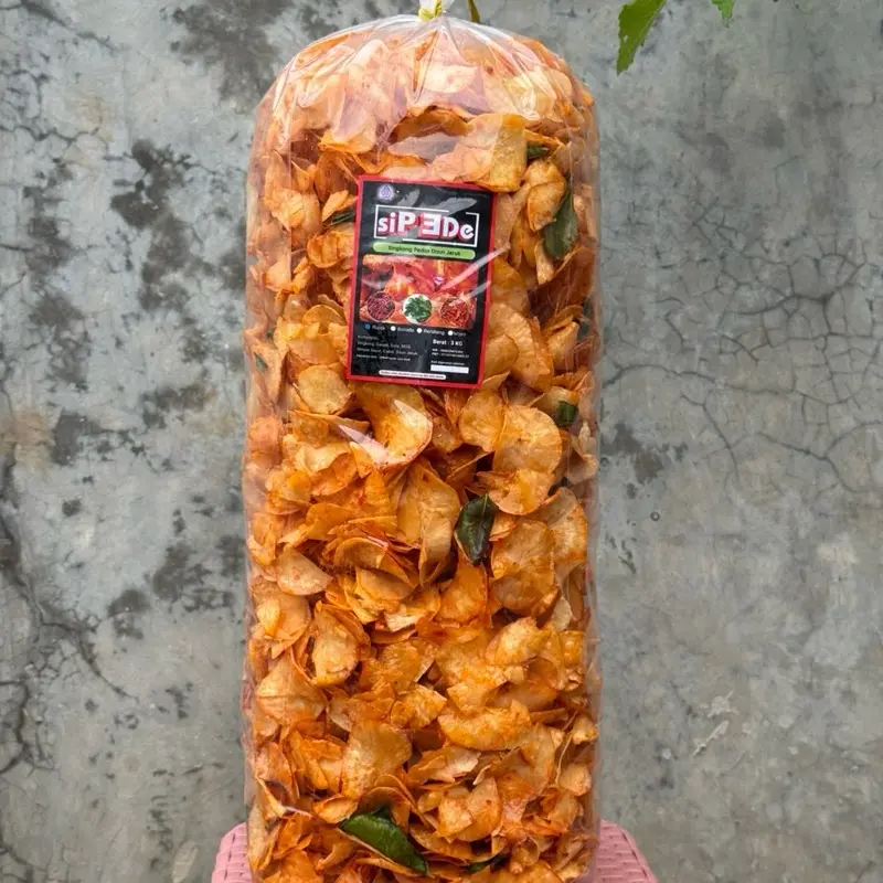 KERIPIK SINGKONG LENGKET PEDAS MANIS  BALADO MERAH RUJAK KEMASAN BALL Food Kripik 3