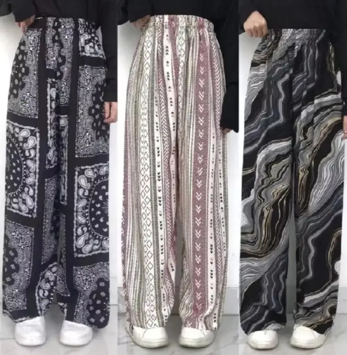 PROMO !!! PAKET HEMAT 50 RIBU DAPAT 3 PCS CELANA KULOT HOMMY RAYON MOTIF PREMIUM PIYAMA ADEM MURAH TERBARU