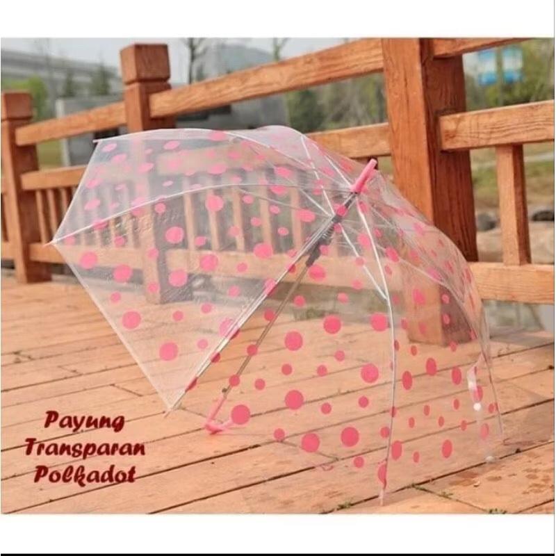 Product Introduction of Payung Polkadot Transparan Kokoh dan Kuat Termurah tombol otomatis 8-rusuk 57