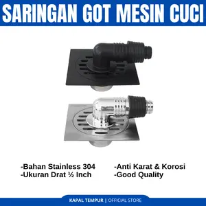 Saringan Kamar Mandi Floor Drain Mesin Cuci Stainless  Saringat Got Floor Drain Kamar Mandi Saringat Got Kamar Mandi Stainless Sus 304 Anti Karat dan Anti Serangga Black Set tutup lubang air