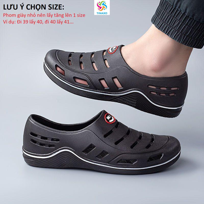 Giày cao su, dép nam, giày nhựa nam GS18 Đế Bằng DéP