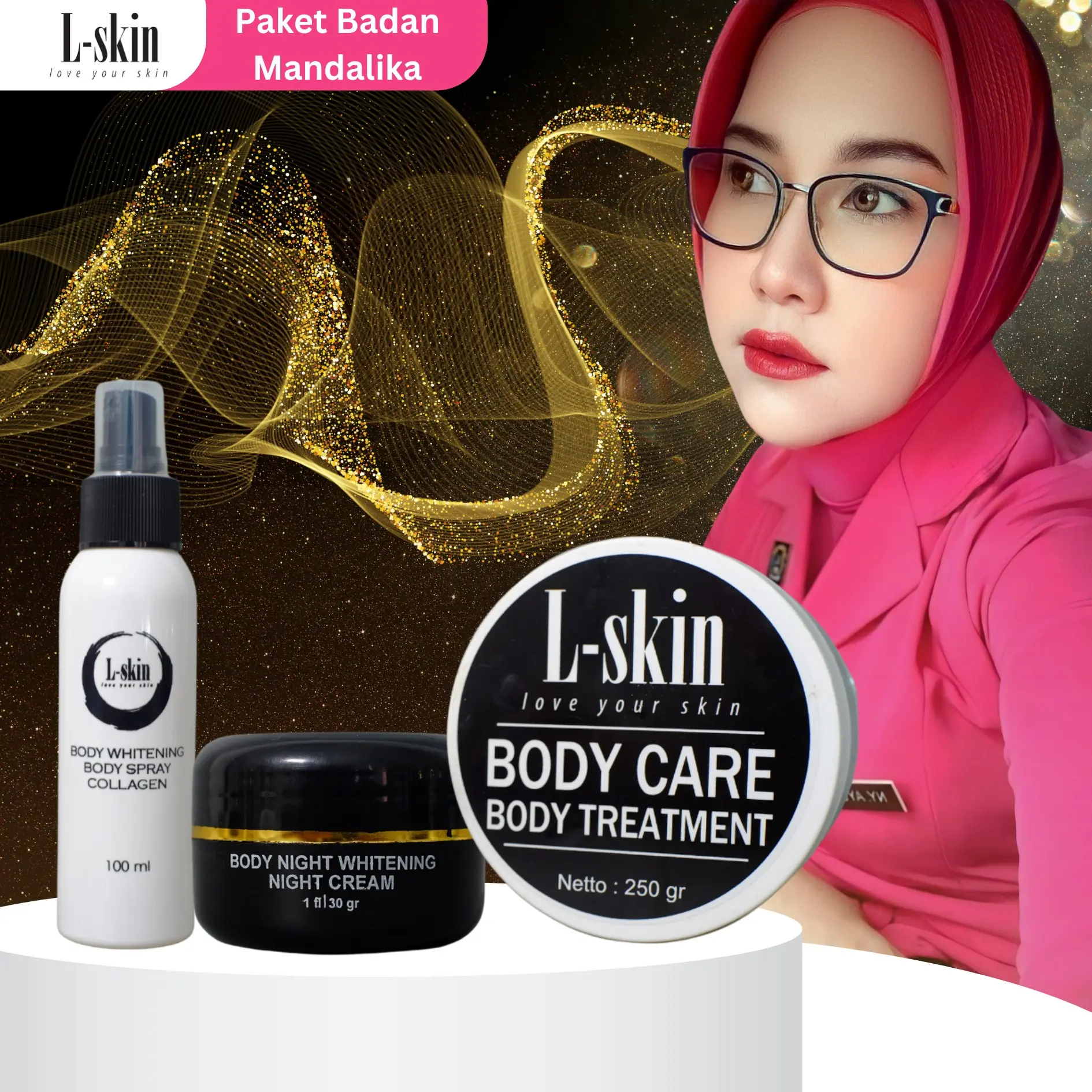 Lskin | L skin | lskin Paket Badan Mandalika whitening and brightening (Bundling)