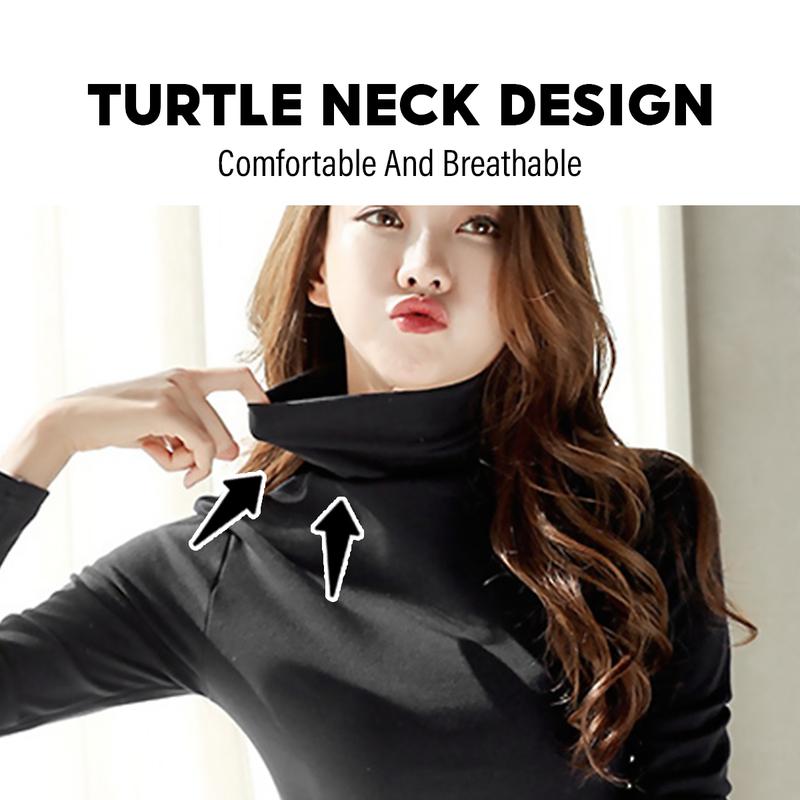StyleHub Women Inner Turtle Neck TShirt Long Sleeve Muslimah Baju Inner Lengan Panjang Black Clothing Silk Fabric White 4