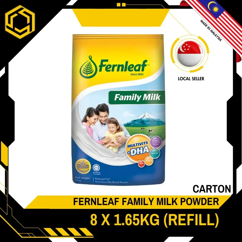 [CARTON] FERNLEAF Family Milk Powder Refill 1.65KG X 8 (PACKETS) FREE DELIVERY IN 3 WORKING DAYS!
