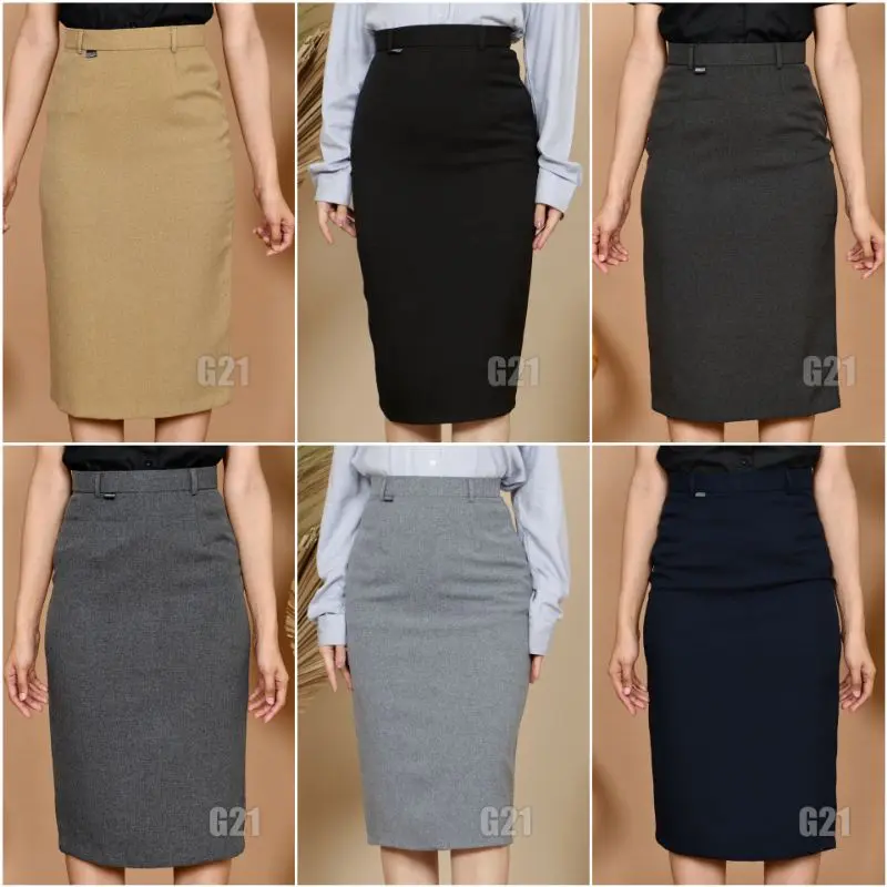 Rok Kerja wanita Pendek Hitam Span 7/8 Bahan Formal Kantor Panjang strech 5
