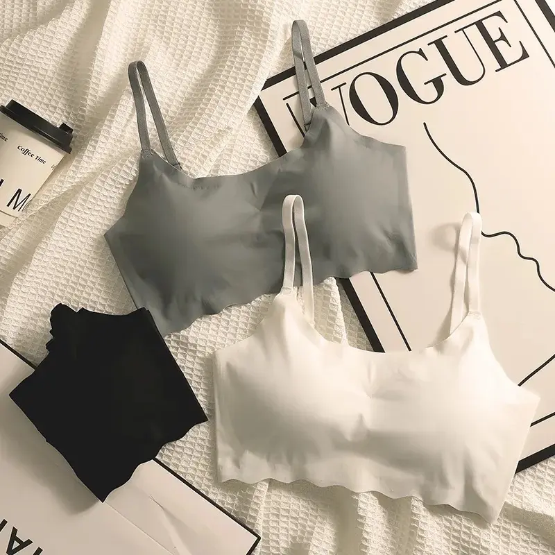 Seamless Sports Beautiful Back One-piece Girl Bra Camisole Vest With Chest Pad New Ladies One-piece Inner Wrap Chest Comfortable Fabric Soft Womenswear