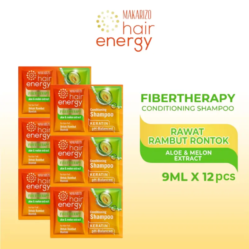 Makarizo Hair Energy Fibertherapy Conditioning Shampoo Aloe Melon 9 mLx12