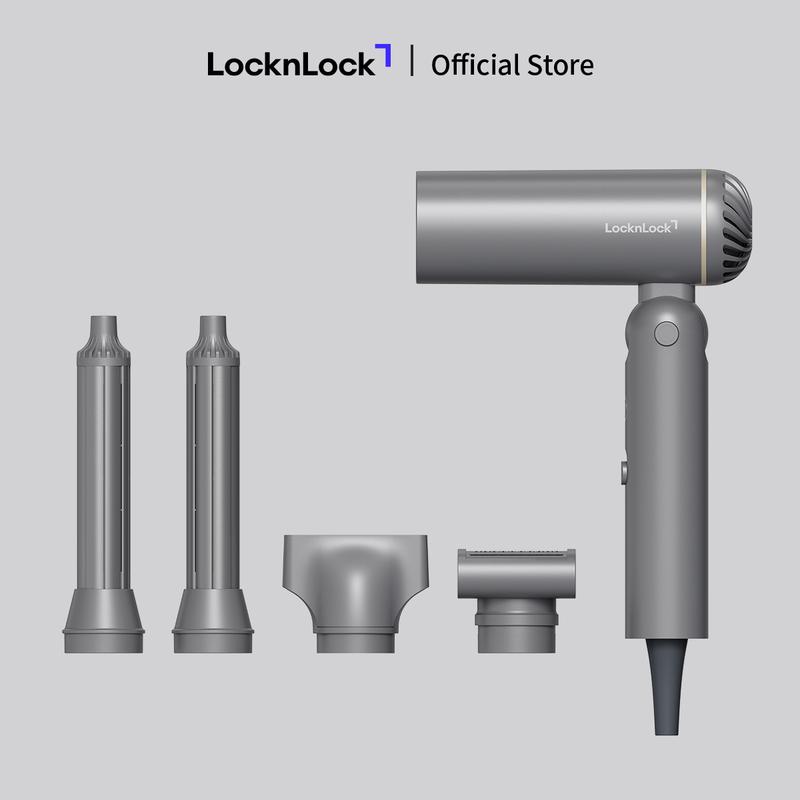   Hair - NEW  Máy sấy tạo kiểu tóc gấp gọn LocknLock ENA626GRY Foldable hair styling dryer 220-240V 50-60Hz 1300W - Màu xám 