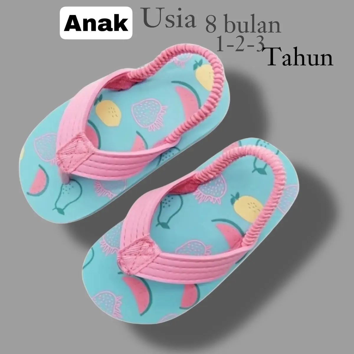 Sendal Jepit Anak Perempuan Motif Semangka dengan Tali Belakang Terbaru - Berbagai Ukuran Pakaian Sandal Fashion - Kaki