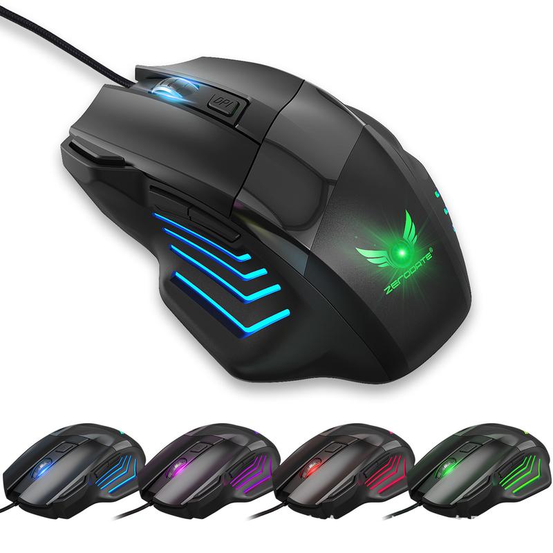 Chuột chơi game cơ học với 7 nút bấm, đèn hiệu ứng thở màu sắc rực rỡ, bán chạy xuyên biên giới, tương thích với máy tính để bàn và laptop.
