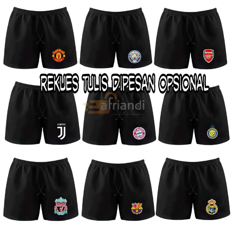 Celana boxer club Bola bawahan olahraga  kain warna ada saku jumbo Santai Hitam Putih Polos uniseks sport 1