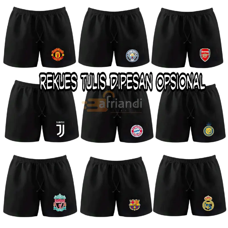 Celana boxer club Bola bawahan olahraga  kain warna ada saku jumbo Santai Hitam Putih Polos uniseks sport 1