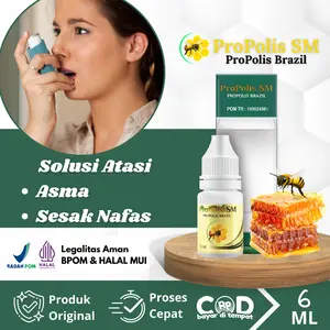 Seplemen Untuk Asma, Sesak Nafas, Gangguan Pernafasan, Dada Sesak, Nyeri Dada, Batuk Menahun, Asma Menahun, Infeksi Saluran Pernapasan ProPolis SM Brazil Original asli