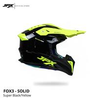 Gambar Helm Full Face Cross Pria Wanita Harian Motor Trail Tebal Nyaman SNI DOT JPX FOX3 Solid - Yellow - Super Black, L dari JPX HELMET Kab. Tangerang 4 Tokopedia