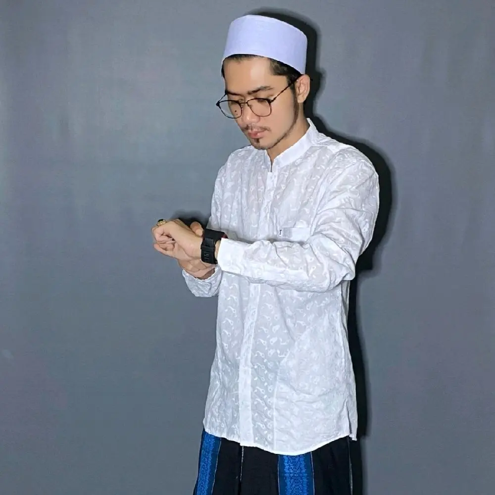 (COD) Zc Terbaru Baju Pria Mewah Kemko Barukat ZABEER Slimfit Motif Full Bordir Timbul (info biar kaga kekecilan baca deskripsi nya) Koko Muslim Dewasa Putih Panjang Atasan Katun