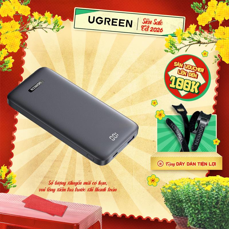 Pin sạc dự phòng dung lượng 10000mAh 20000mAh UGREEN PB311 | 2 cổng sạc nhanh | Sạc nhanh 2 chiều PD3.0 20W | Bảo hành 18 tháng 1 đổi 1 | 80749 80700 60689 25185 25683 | Sạc Pin Pin Dự Phòng