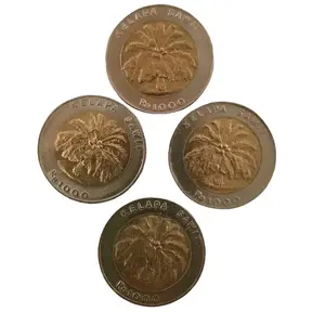 koleksi kuno 4 keping koin 1000 rupiah kelapa sawit