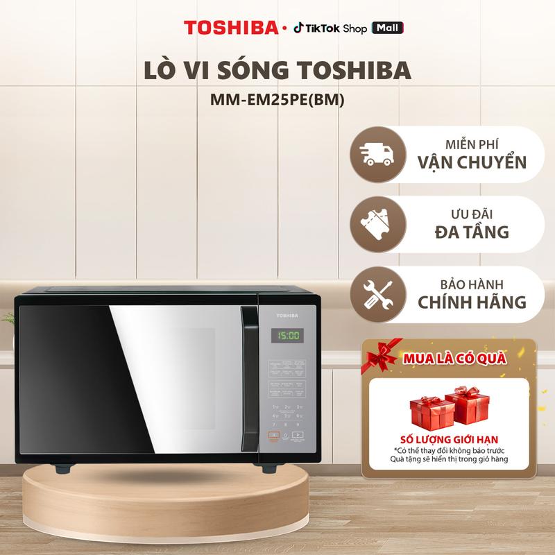 Lò Vi Sóng Điện Tử Toshiba MM-EM25PE(BM) 25L - 900W - 10 Thực Đơn Tự Động