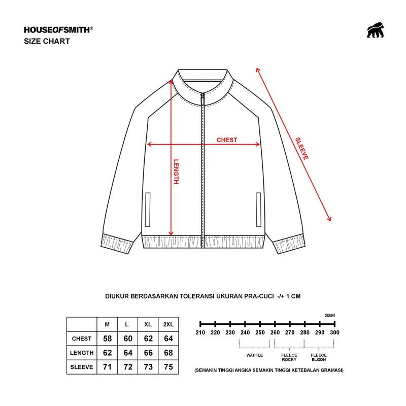 House of Smith Jacket Creleon Track Black N White - Jaket Tracktop Pria