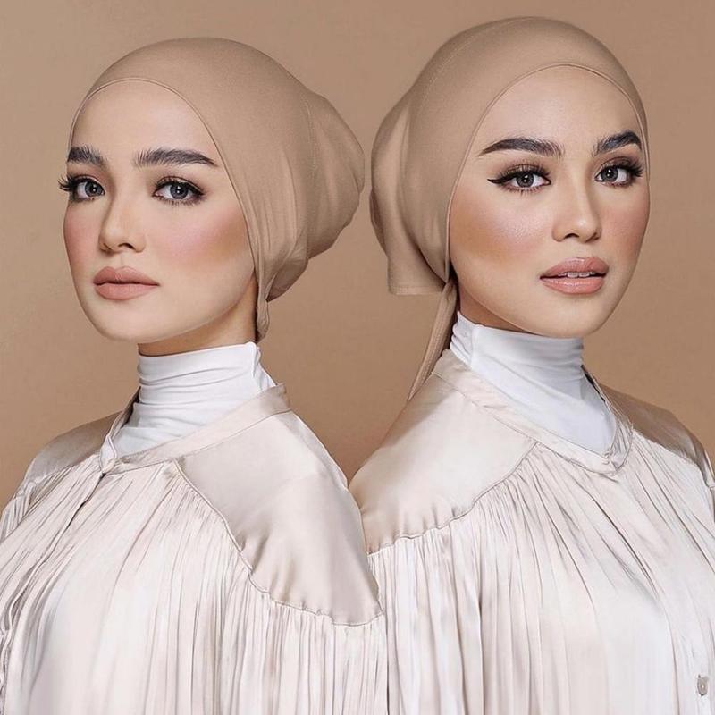 Product Introduction of Women’s Ladies’ Solid Color Plain Hijab Head Kerchief Head Sun Inner Cover Coverchief Wrap L2E9 28