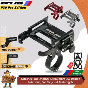 GUB P30 PRO Quick Release Original Alumunium Alloy Holder HP Motor Full Besi Dudukan Ponsel Tempat Handphone Sepeda Motor Tatakan Wadah Penyangga Breket HP