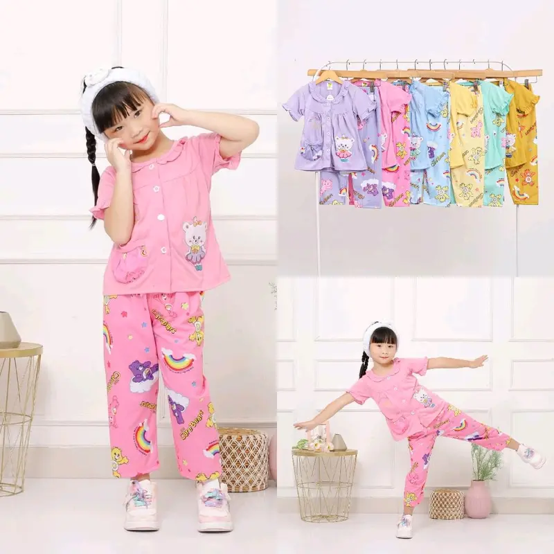 [KHUSUS LIVE]Paket Bundle 3 SET Baju Tidur Anak Perempuan Usia 1-7 Tahun (VNS203) Premium Motif Random Setelan Bayi Balita Fashion Nyaman Lengan Cotton 0