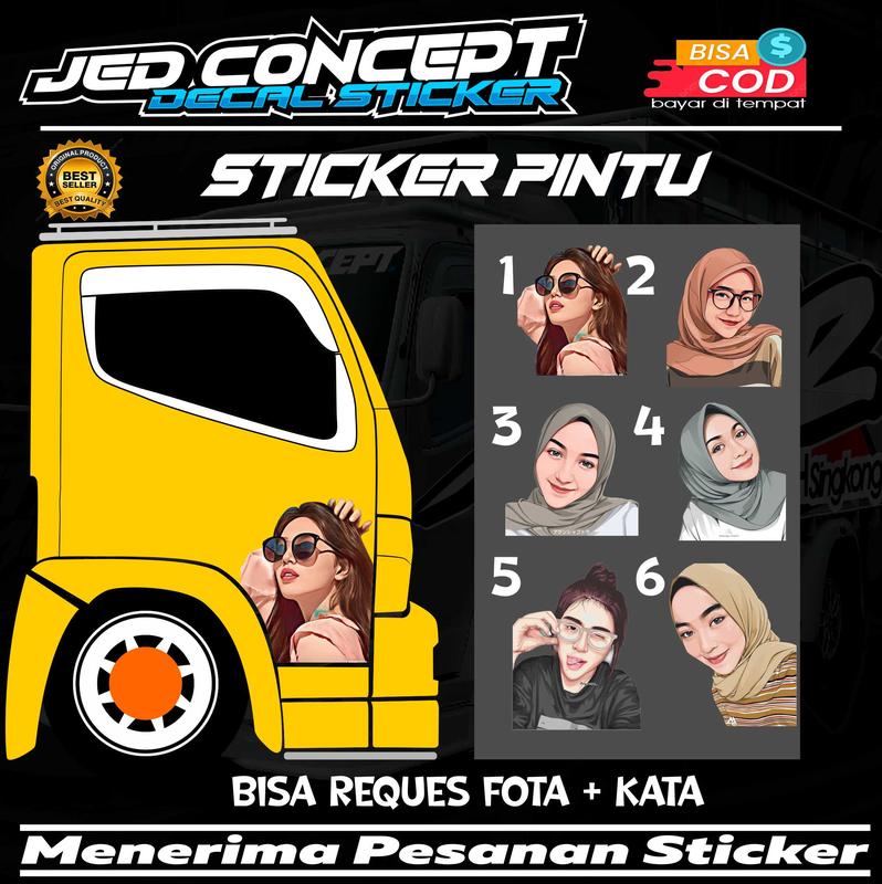 DECAL STIKER PINTU CEWEK CANTIK ALL PICK UP Car 0